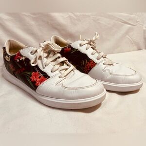 Cole Haan Women's White and Red Floral Sneakers Size 8